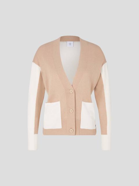 BOGNER CARIA CARDIGAN IN CAMEL/OFF-WHITE