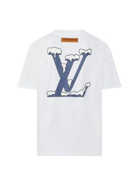 Men's LOUIS VUITTON SS22 Logo Alphabet Printing Short Sleeve White 1A9TAN