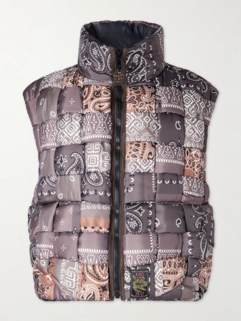 Kapital Quilted Patchwork Bandana-Print Shell Gilet