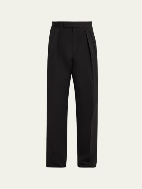 TOM FORD Men's Straight-Leg Double-Pleated Trousers
