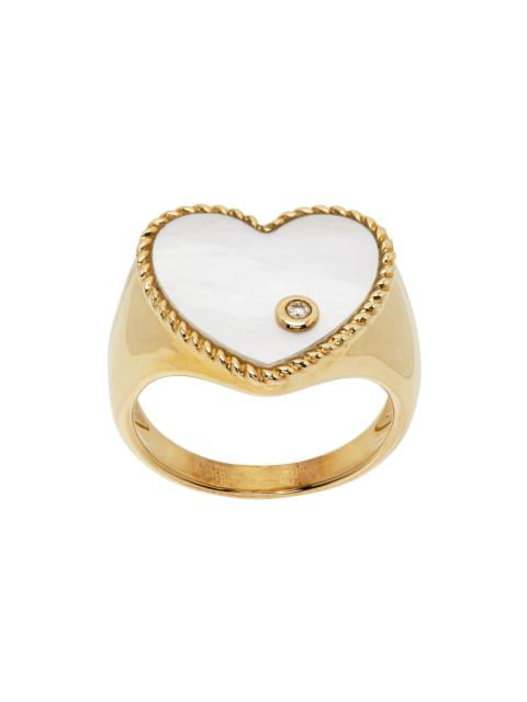 Gold Chevaliere Cœur Ring