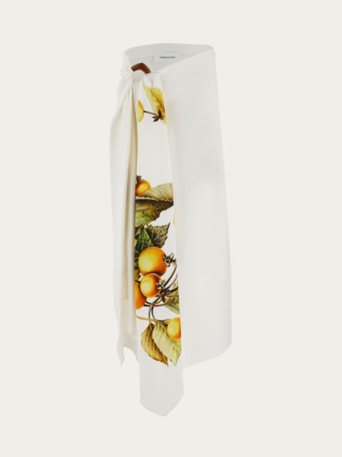 FERRAGAMO Asymmetric skirt with botanical print