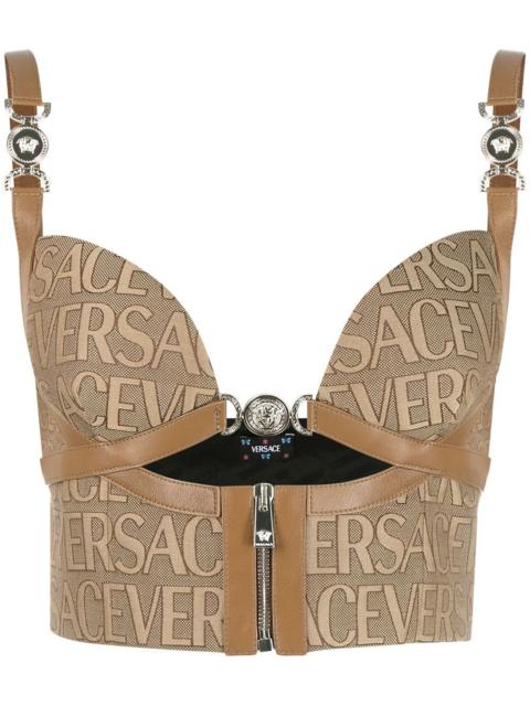 VERSACE 모든 로고 인쇄 작물 탑