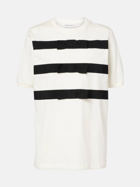 NINA RICCI Bow-detail cotton jersey T-shirt