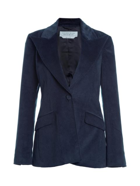 GABRIELA HEARST Leiva Blazer in Dark Navy Sea Island Cotton Corduroy