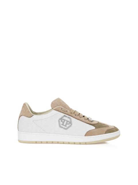 PHILIPP PLEIN Mixed Monogram crocodile-effect sneakers