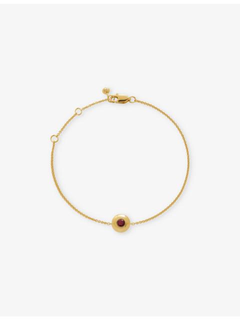 MONICA VINADER July Birthstone 18ct yellow gold-plated vermeil sterling-silver and ruby bracelet