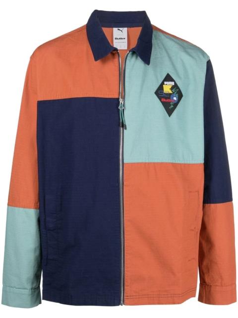 PUMA colour-block zipped shirt jacket