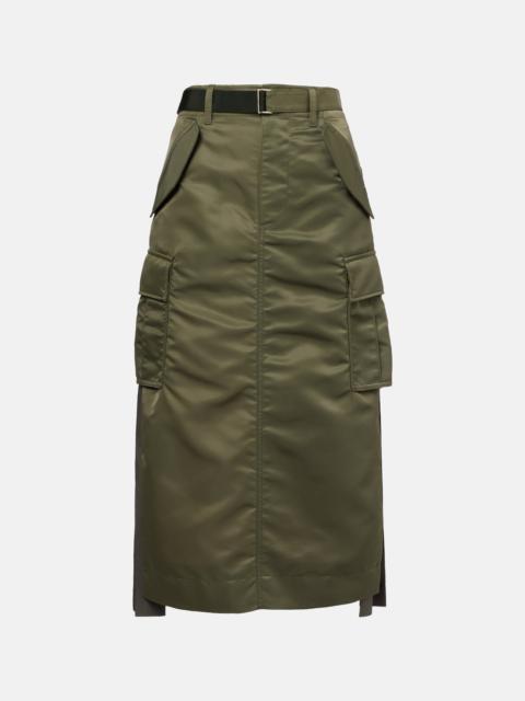 sacai Nylon twill midi skirt