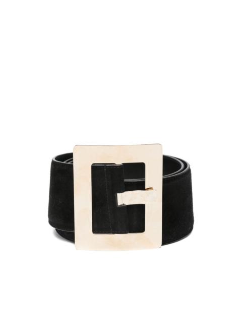 VERSACE square-buckle suede belt