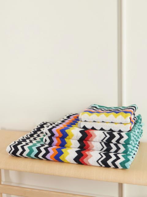 Missoni Set of five striped cotton-terry towels Multi