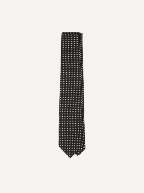 Drake's Black Small Spot Silk Self-Tipped Tie