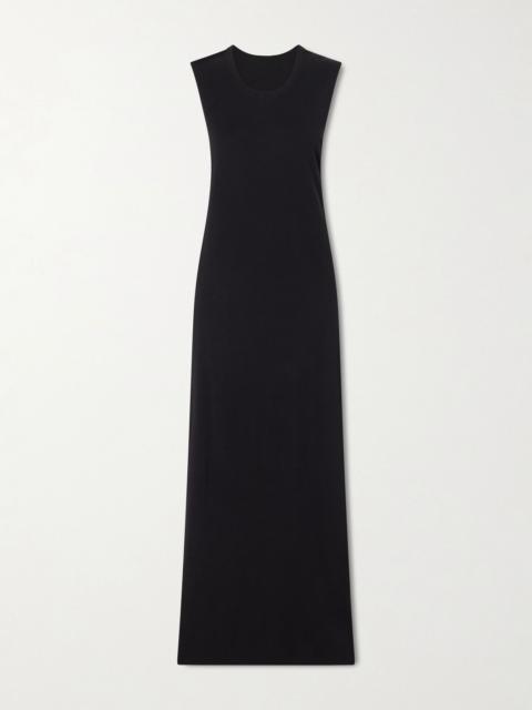 The Row Oiva silk maxi dress Black
