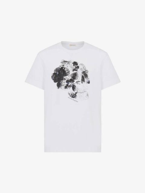 Alexander McQueen Men's Fold Skull T-shirt in White/black