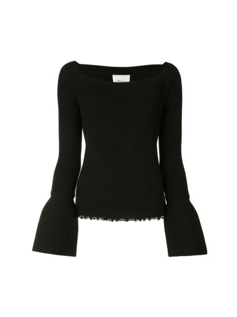 3.1 Phillip Lim ribbed open neck top
