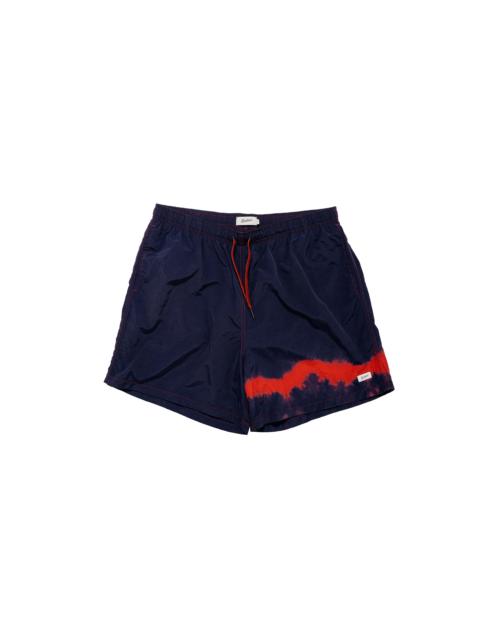 Bather Caeterpillar Over Dyed Indigo Red Swim Trunk