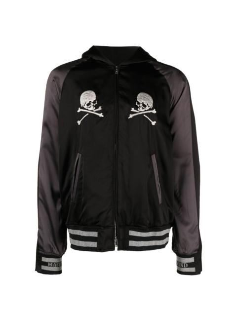 skull-embroidered bomber jacket