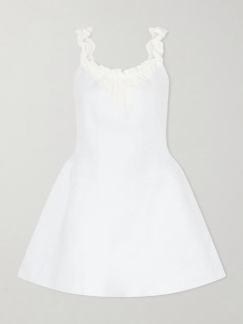 SHUSHU/TONG Gathered Paneled Linen Mini Dress