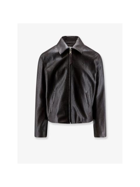 Loewe LOEWE $7150 Zip Up Dark Brown Deerskin Jacket New & Authenti