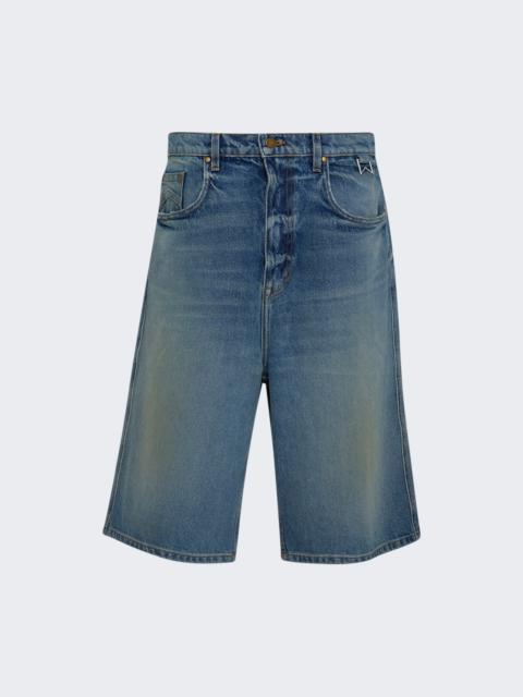 Rhude Boxy Traxedo Denim Short Isla Indigo