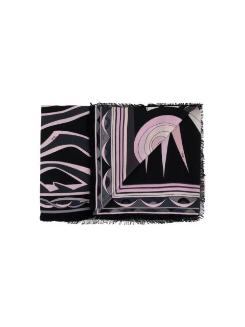 PUCCI geometric-print frayed scarf
