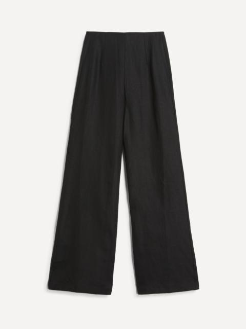 FAITHFULL Syna Black Linen Wide-Leg Trousers