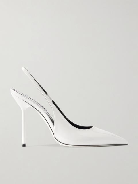 PARIS TEXAS Lidia patent-leather slingback pumps White