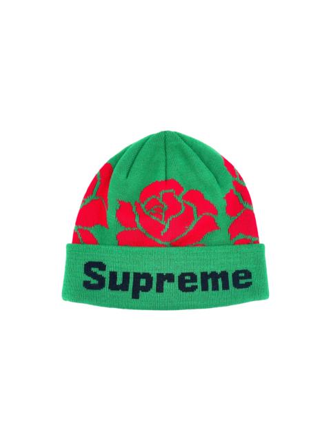 Supreme Rose Knit Beanie "FW22 - Green" SU27124