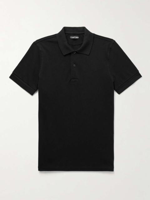 Slim-Fit Garment-Dyed Cotton-Piqué Polo Shirt