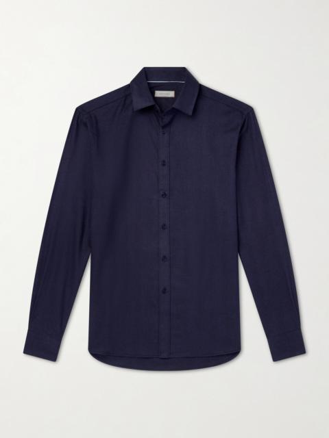 Canali Herringbone Cotton and Lyocell-Blend Shirt