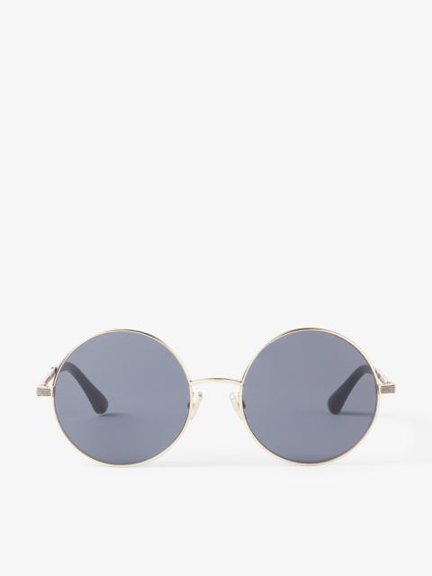 JIMMY CHOO Oriane
Black and Gold Round-Frame Sunglasses