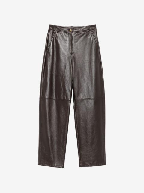 Max Mara leather wide-leg trousers