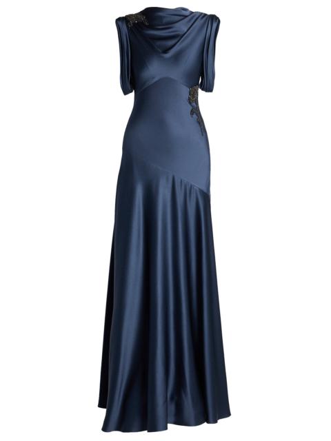 Erdem Embellished Draped Gown