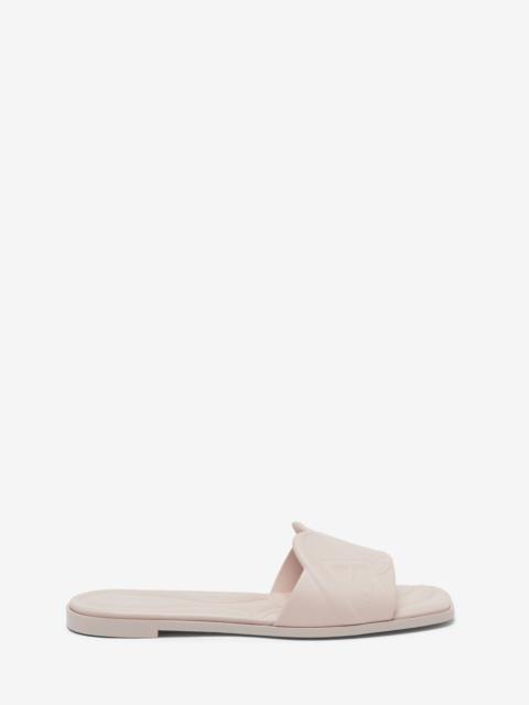 Alexander McQueen Women's Seal Flat Slide Sandal in Clay