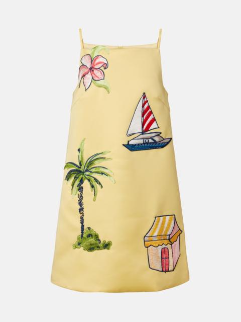 LEO LIN Leia beaded patch-appliqué minidress