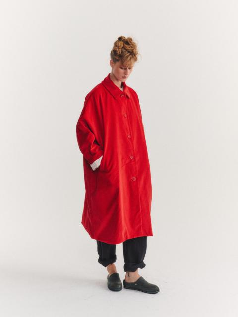 CASEY/CASEY BIG BLOBBY COAT - VELVET - RED