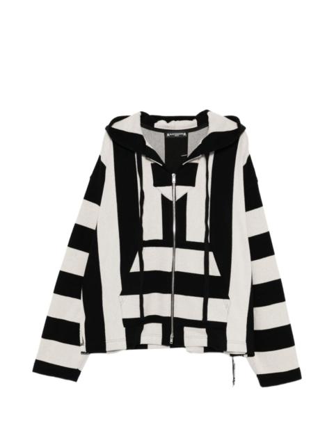 MASTERMIND WORLD striped zip-up hoodie