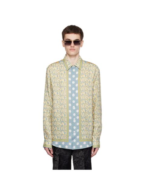 VERSACE Blue Allover Shirt