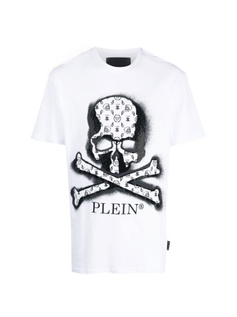 skull-print rhinestone T-shirt