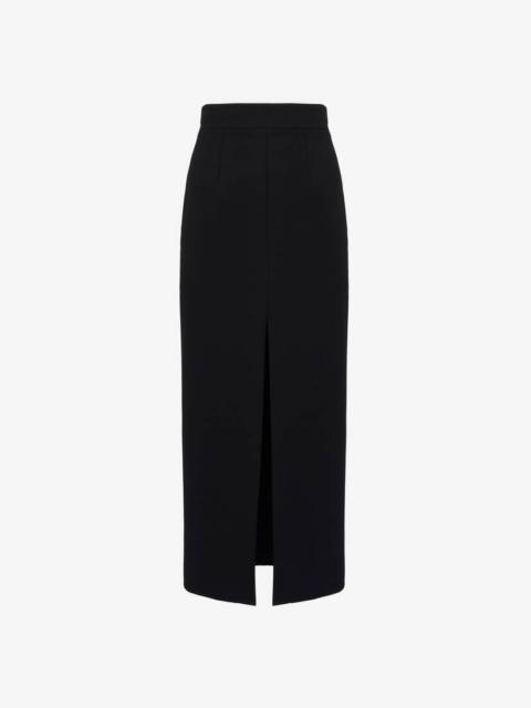 Alexander McQueen Women's Slashed Pencil Skirt in Black