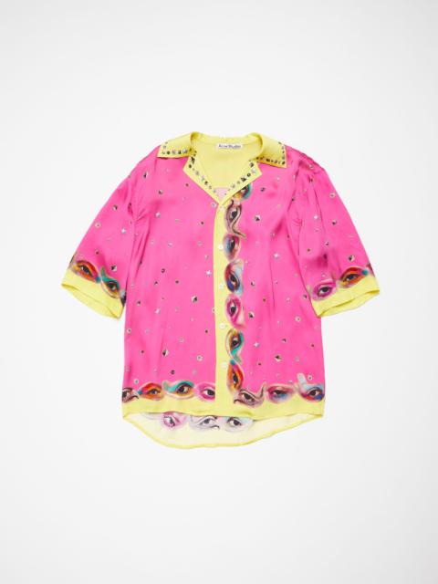 Printed button-up shirt - Fuchsia pink