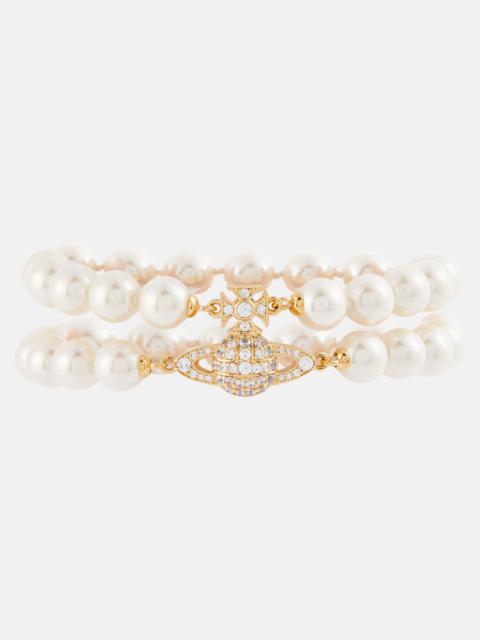 Graziella embellished faux pearl bracelet