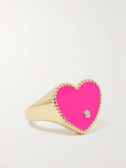 Yvonne Léon 9-karat gold, enamel and diamond ring