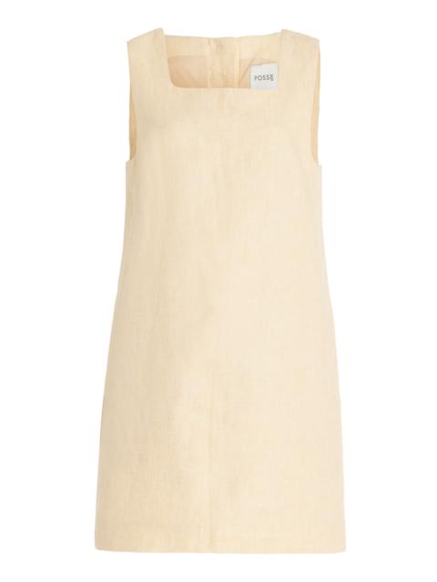 POSSE Rio Linen Mini Dress yellow