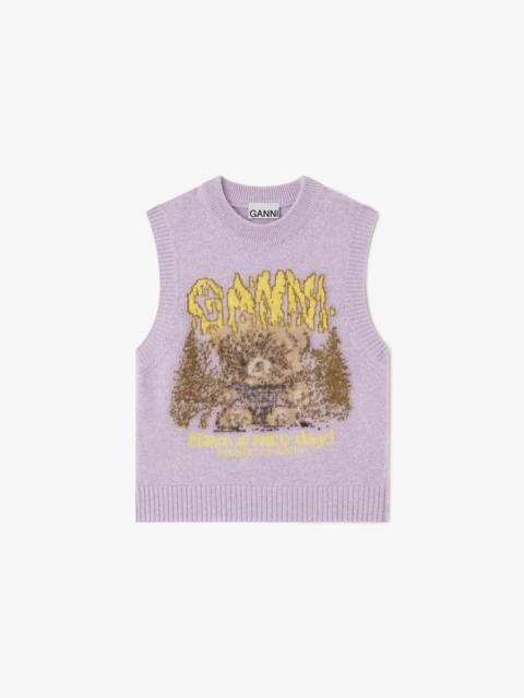 GANNI VEST WITH FOREST TEDDY