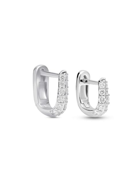 STONE AND STRAND LAB-Created Knife Edge Silver Huggies Duo Set