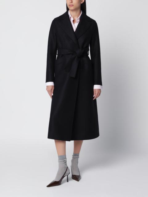 Harris Wharf London Black wool wrap mini coat