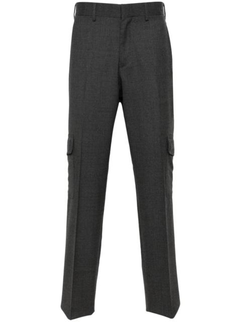 LARDINI mid-rise wool cargo trousers