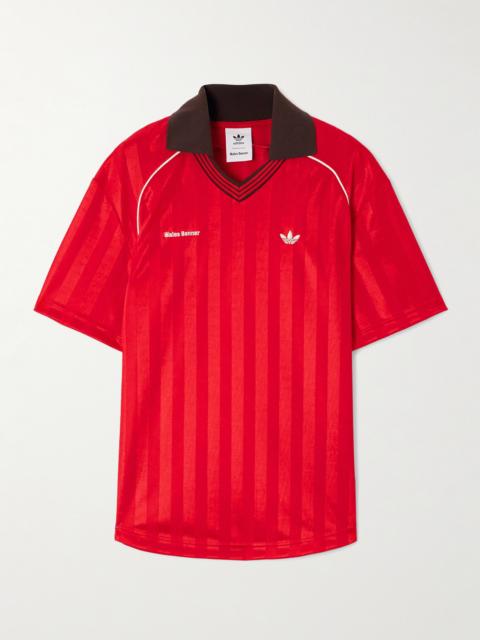 adidas Originals + Wales Bonner Embroidered Striped Recycled-jersey T-shirt