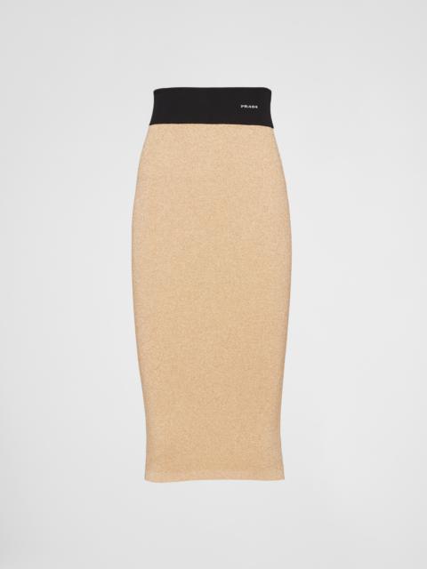 Lamé midi skirt